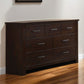 Mahogany Seven Drawer Double Dresser By Homeroots | Dressers | Modishstore - 1