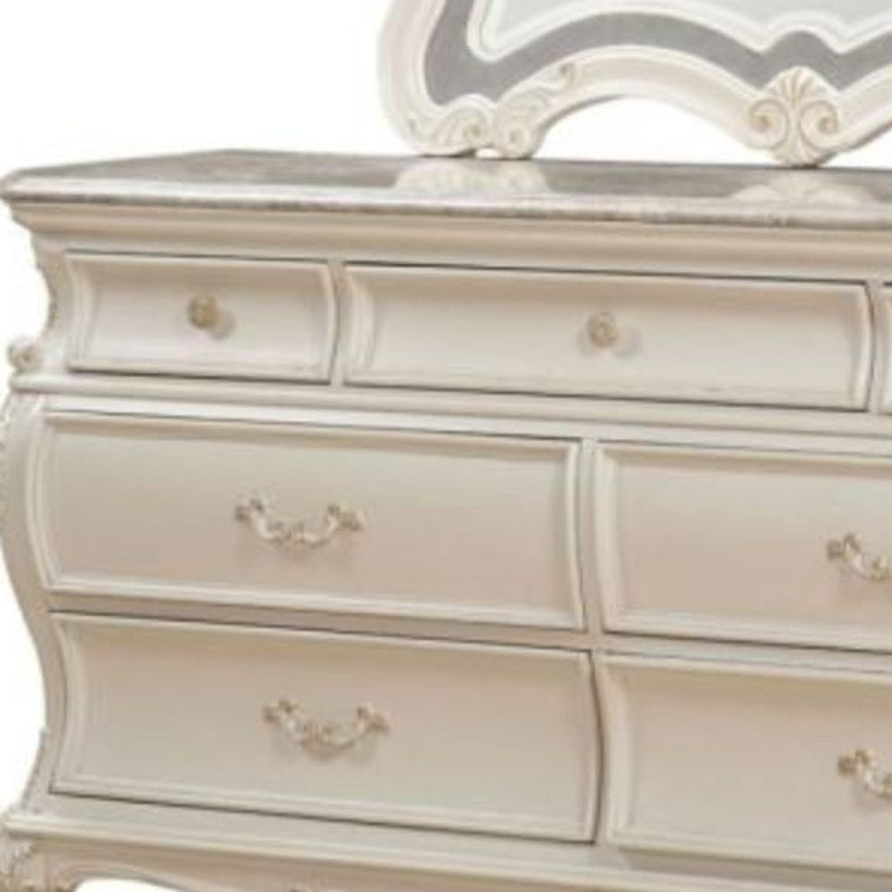 Pearl Solid and Manufactured Wood Seven Drawer Triple Dresser By Homeroots | Dressers | Modishstore - 5