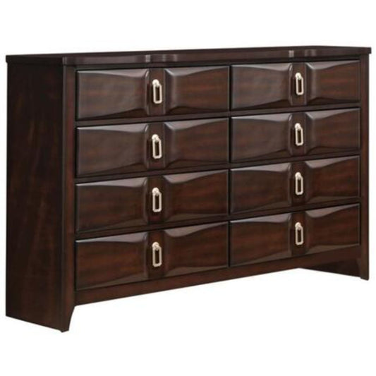 Espresso Eight Drawer Double Dresser By Homeroots | Dressers | Modishstore - 1