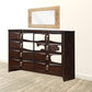 Espresso Eight Drawer Double Dresser By Homeroots | Dressers | Modishstore - 4