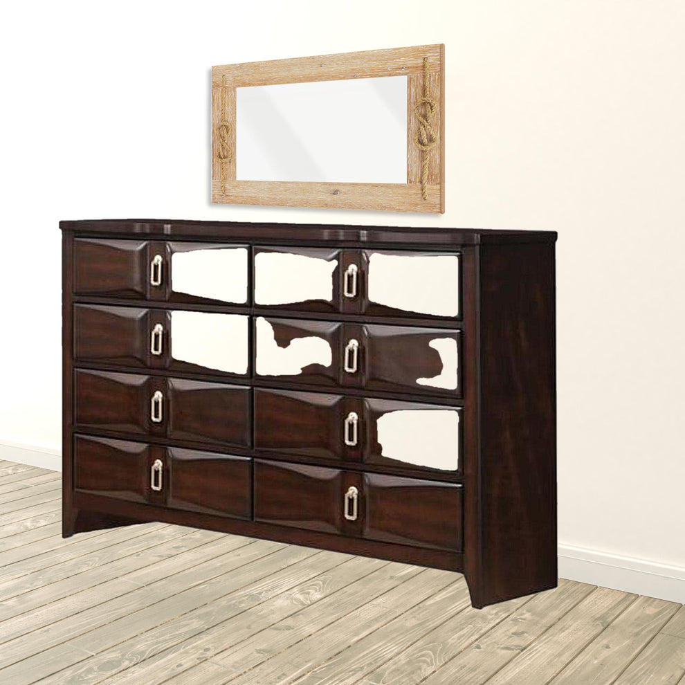 Espresso Eight Drawer Double Dresser By Homeroots | Dressers | Modishstore - 4