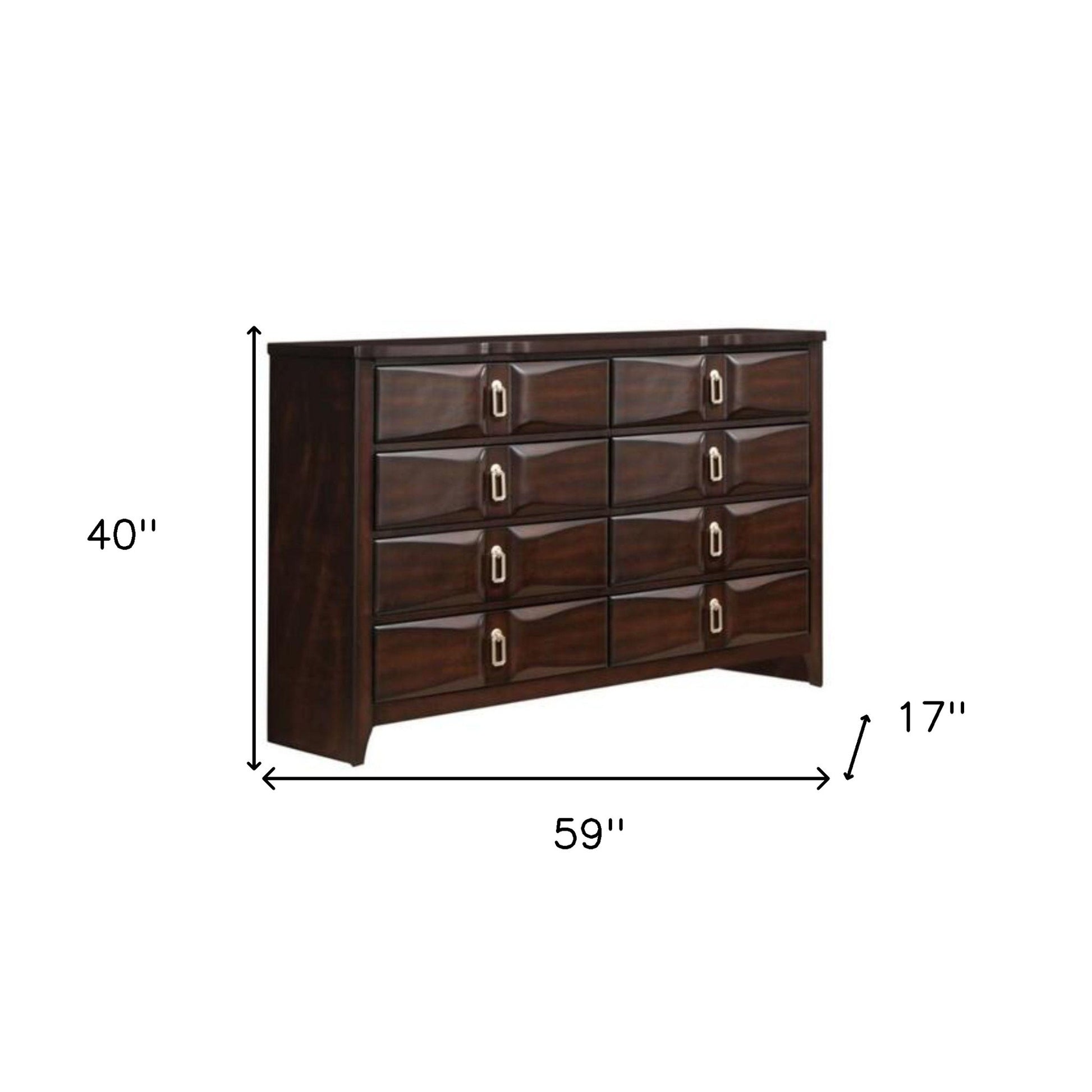 Espresso Eight Drawer Double Dresser By Homeroots | Dressers | Modishstore - 3