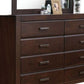 Brown Solid and Manufactured Wood Eight Drawer Double Dresser By Homeroots | Dressers | Modishstore - 5