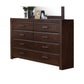 Brown Solid and Manufactured Wood Eight Drawer Double Dresser By Homeroots | Dressers | Modishstore - 4