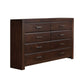 Brown Solid and Manufactured Wood Eight Drawer Double Dresser By Homeroots | Dressers | Modishstore - 2