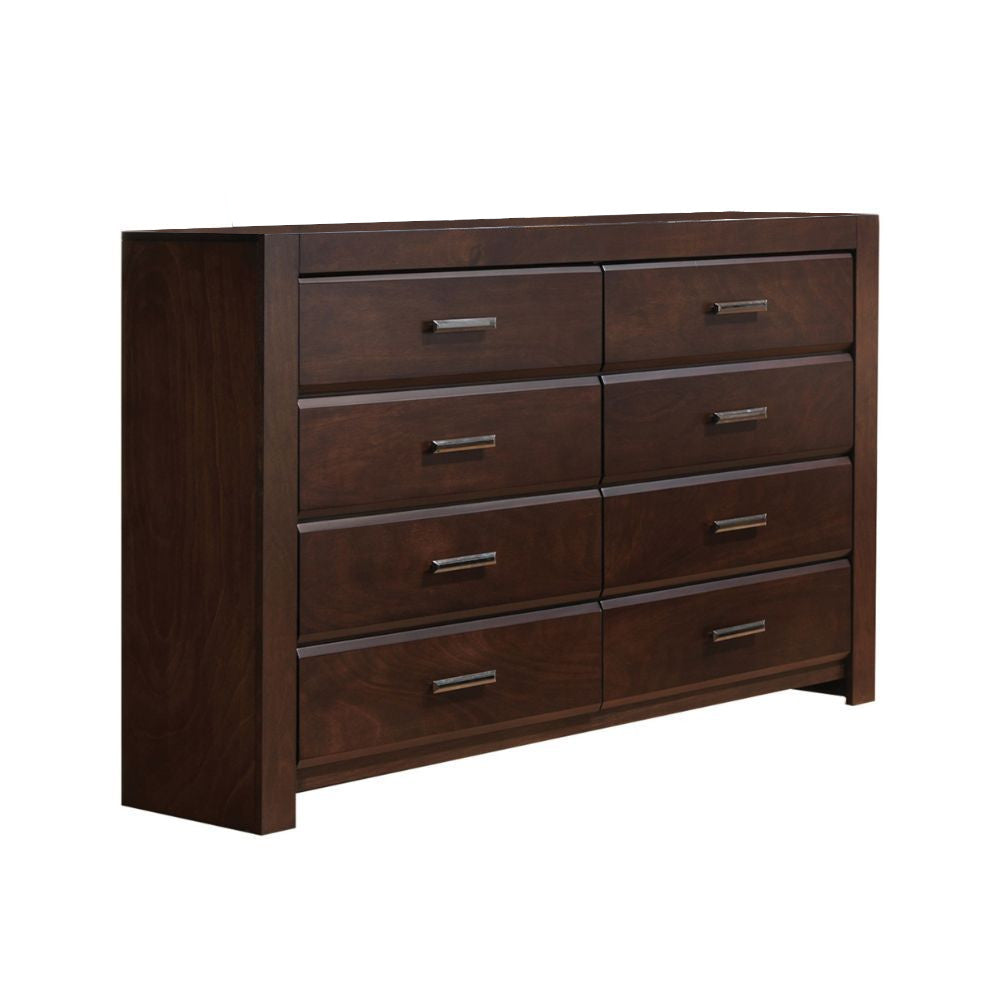 Brown Solid and Manufactured Wood Eight Drawer Double Dresser By Homeroots | Dressers | Modishstore - 2