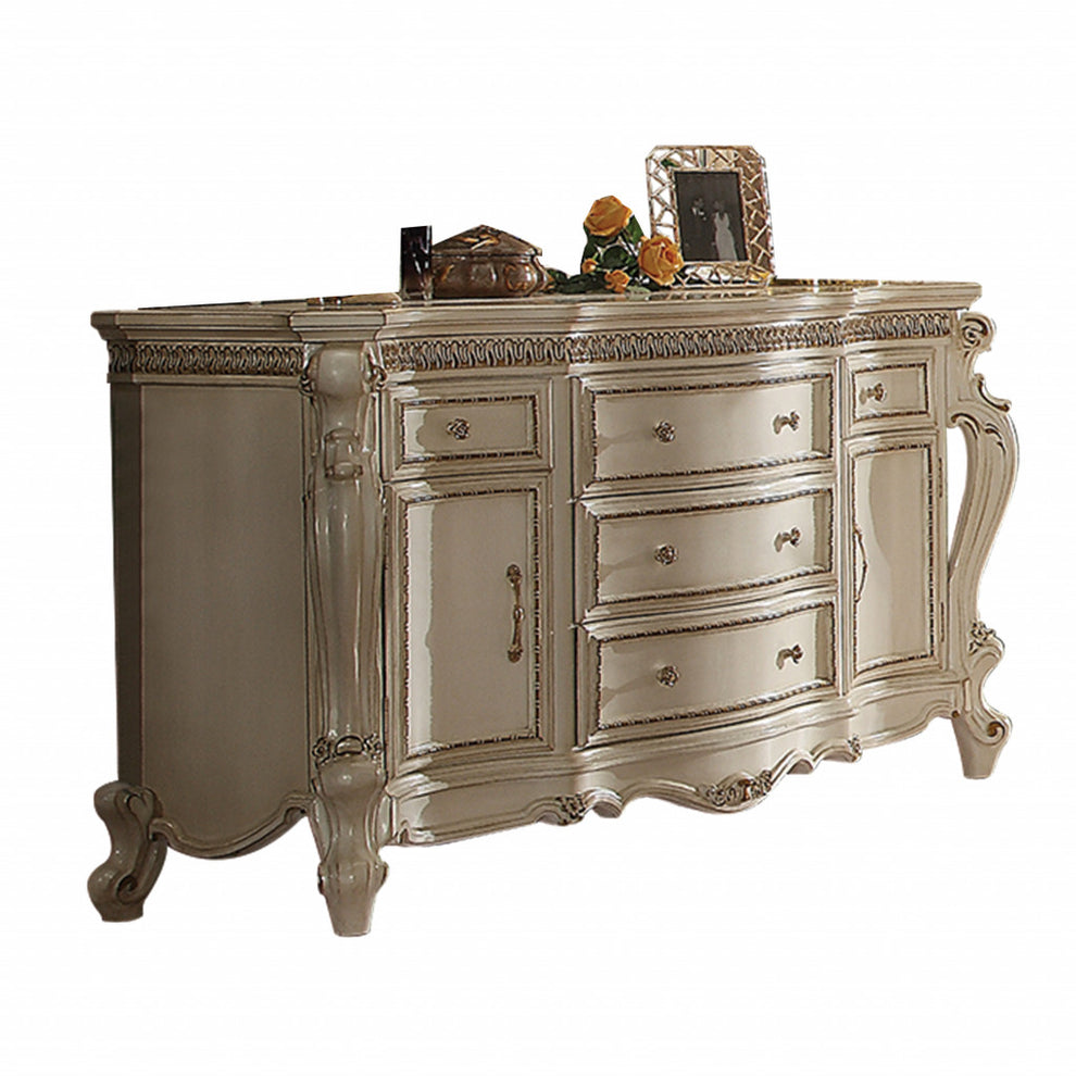 Brown and White Four Drawer Standard Chest By Homeroots | Dressers | Modishstore - 5
