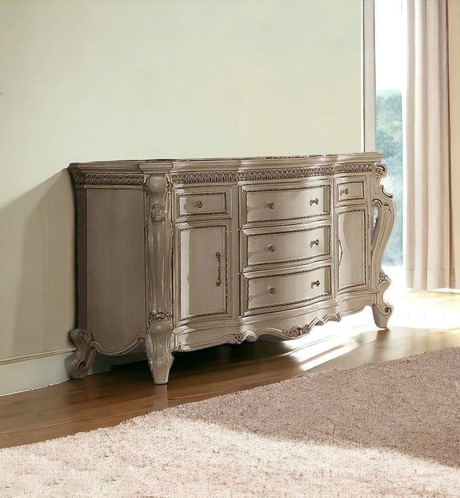 Brown and White Four Drawer Standard Chest By Homeroots | Dressers | Modishstore - 3