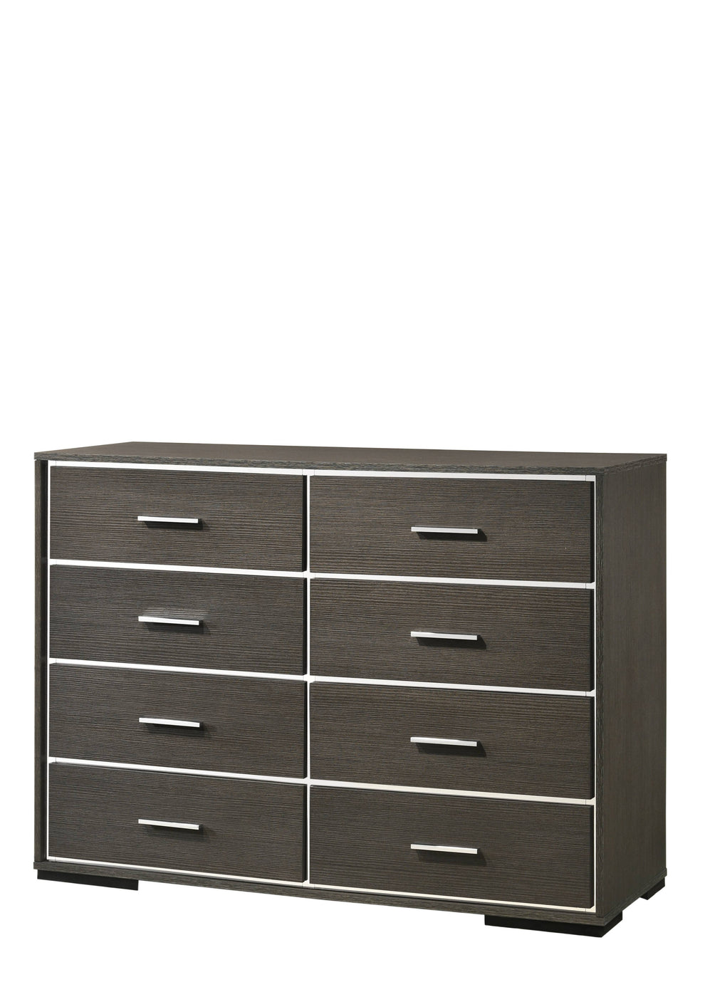 Gray Solid and Manufactured Wood Eight Drawer Double Dresser By Homeroots | Dressers | Modishstore - 2