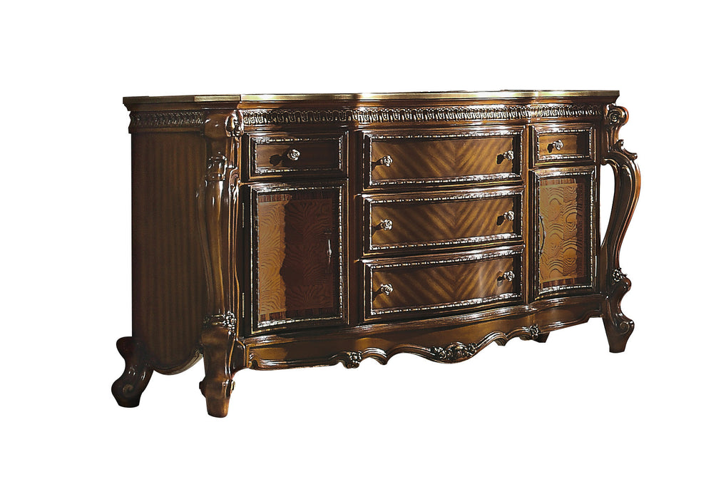 Brown Solid and Manufactured Wood Five Drawer Triple Dresser By Homeroots | Dressers | Modishstore - 2