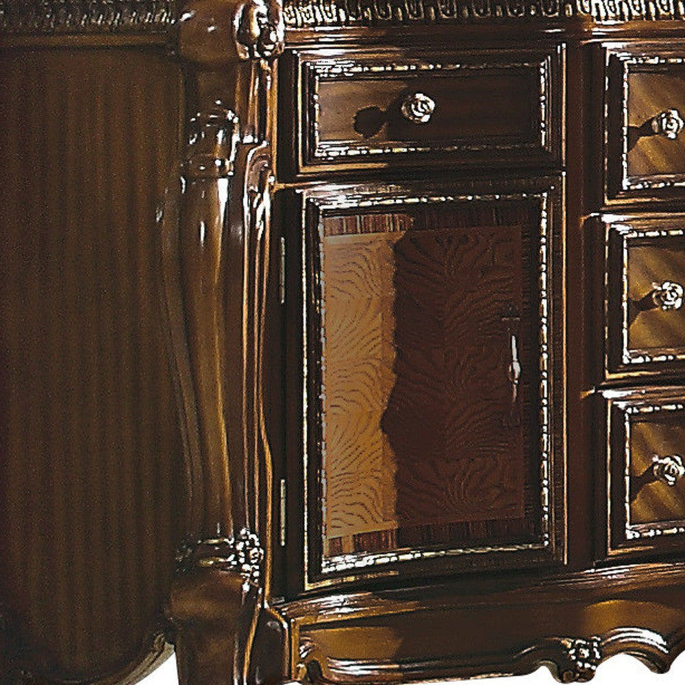 Brown Solid and Manufactured Wood Five Drawer Triple Dresser By Homeroots | Dressers | Modishstore - 4