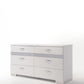 White High Gloss Manufactured Wood Eight Drawer Double Dresser By Homeroots | Dressers | Modishstore - 3