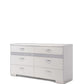 White High Gloss Manufactured Wood Eight Drawer Double Dresser By Homeroots | Dressers | Modishstore - 1