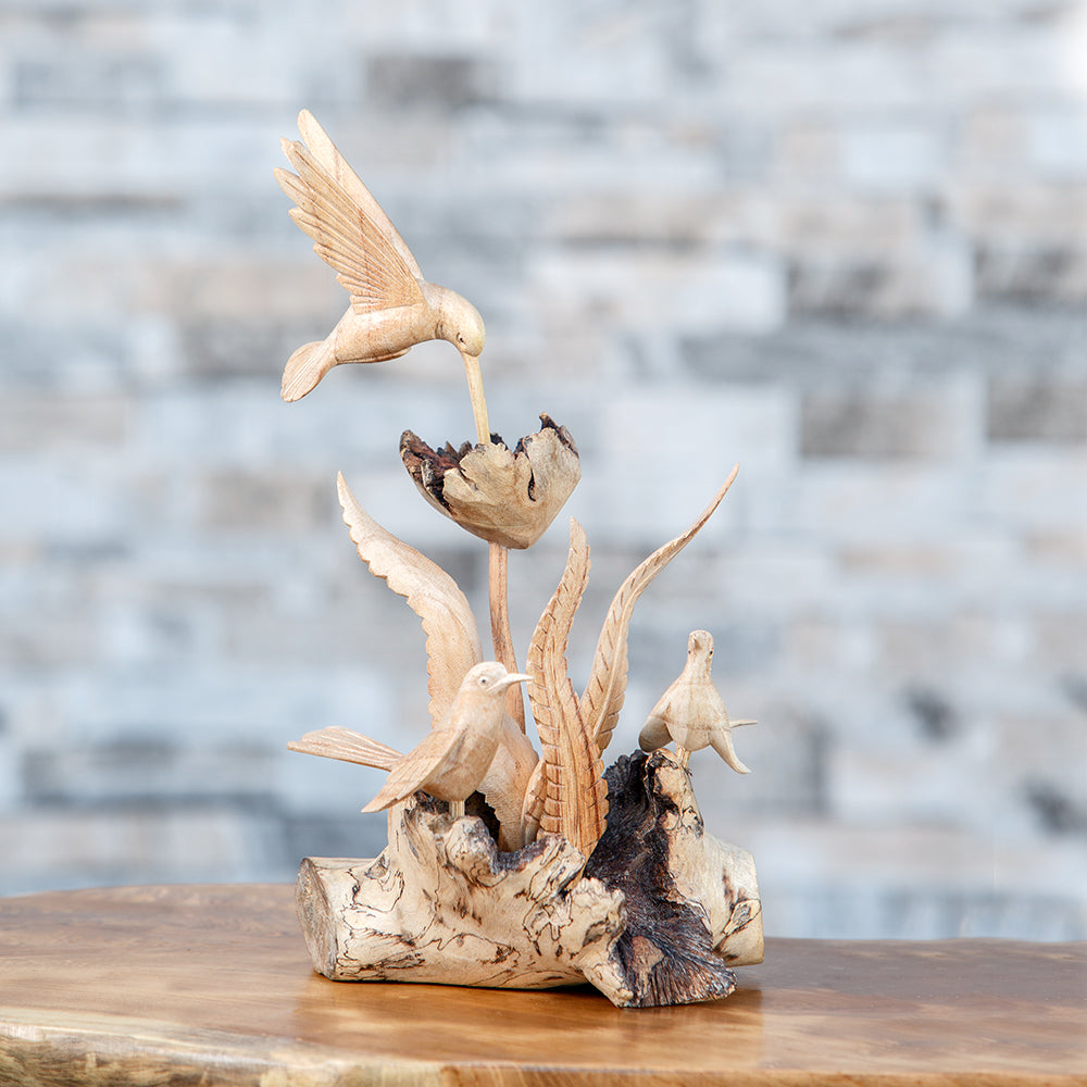 Parasite Humming Birds Family Set of 4 By Garden Age Supply | Sculptures | Modishstore - 1