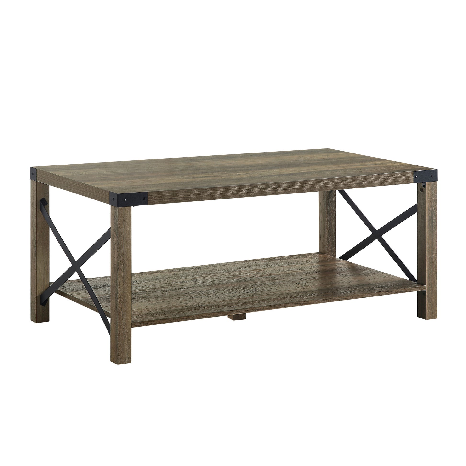 Oak Wood Coffee Table With Shelf By Homeroots | Coffee Tables | Modishstore - 1