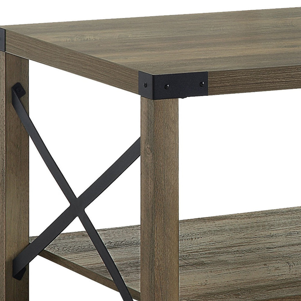 Oak Wood Coffee Table With Shelf By Homeroots | Coffee Tables | Modishstore - 5