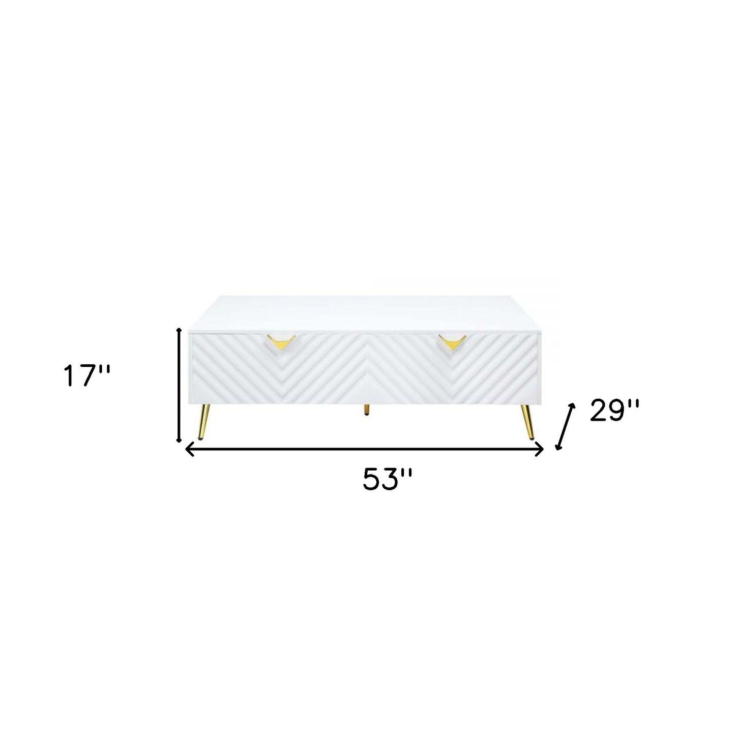 White Wood And Metal Coffee Table With Four Drawers By Homeroots | Coffee Tables | Modishstore - 6