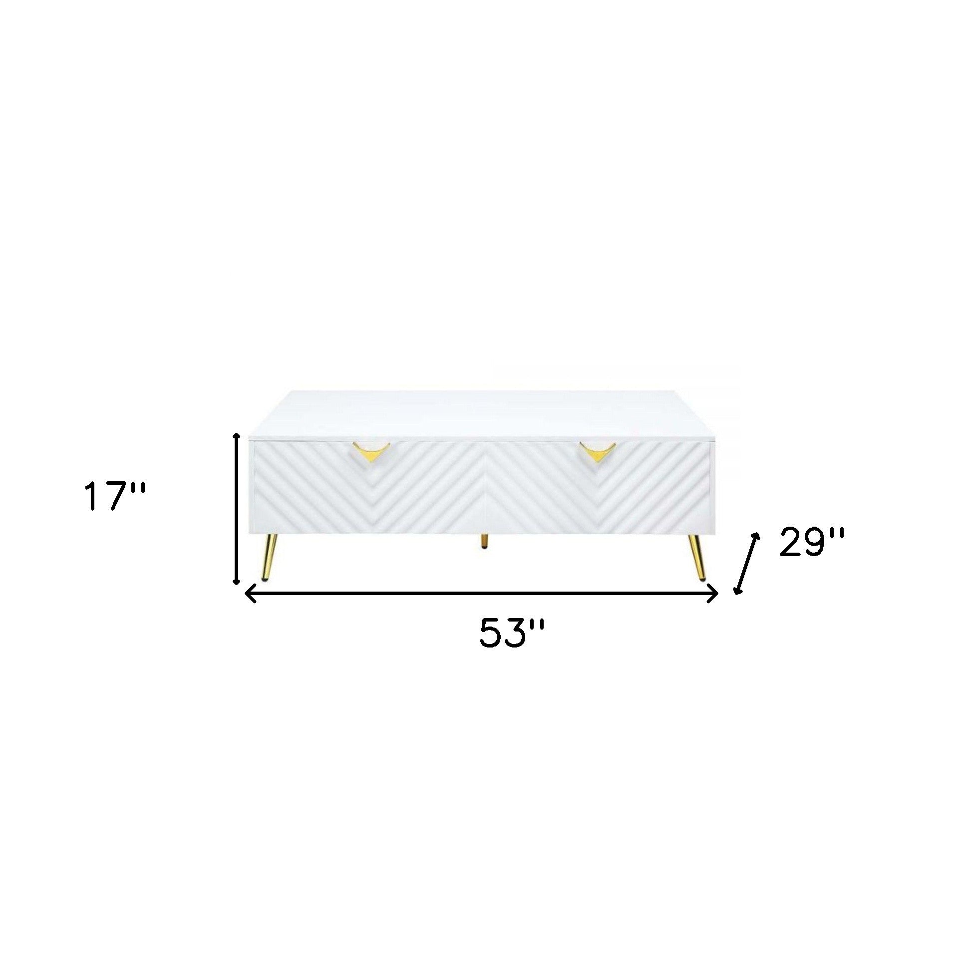 White Wood And Metal Coffee Table With Four Drawers By Homeroots | Coffee Tables | Modishstore - 6