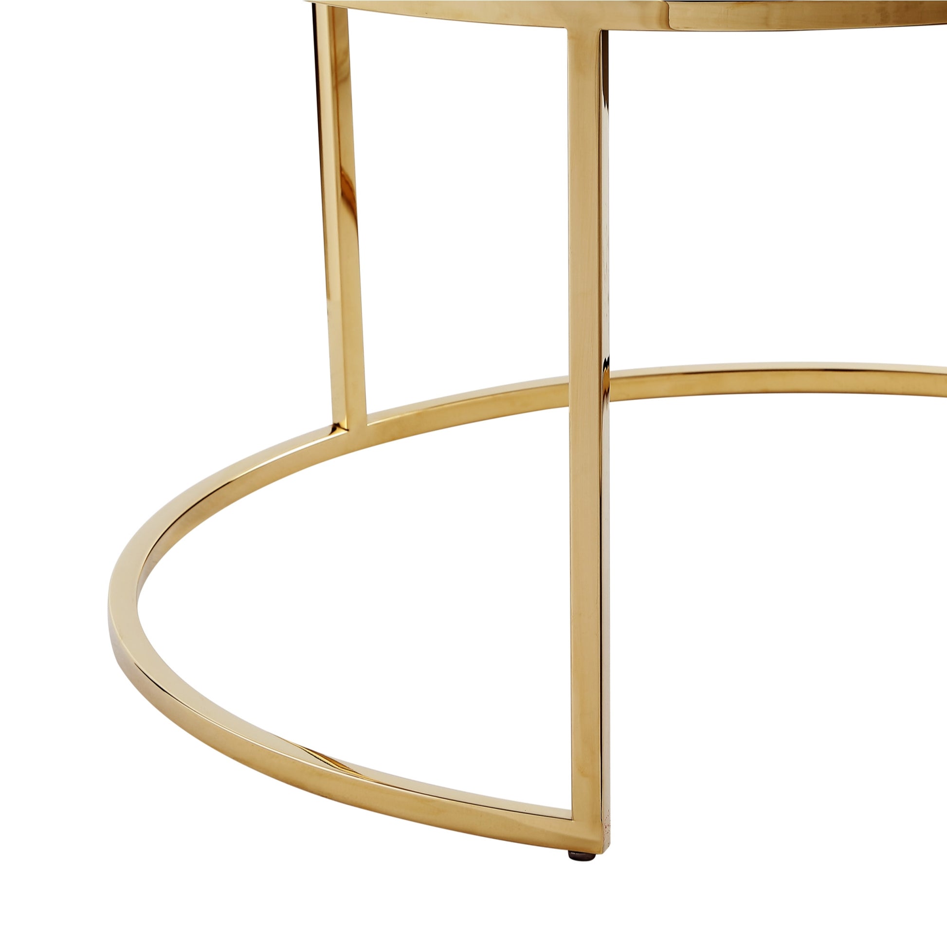 Set of Two Blush Velvet and Gold Tufted Round Ottoman By Homeroots | Ottomans | Modishstore - 4