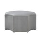 Gray Velvet Tufted Octagonal Cocktail Ottoman By Homeroots | Ottomans | Modishstore - 1