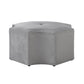 Gray Velvet Tufted Octagonal Cocktail Ottoman By Homeroots | Ottomans | Modishstore - 4