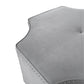 Gray Velvet Tufted Octagonal Cocktail Ottoman By Homeroots | Ottomans | Modishstore - 7
