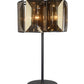 Bronze Metal Four Light Cylinder Bedside Table Lamp With Amber Round Shade By Homeroots | Table Lamps | Modishstore - 1