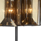 Bronze Metal Four Light Cylinder Bedside Table Lamp With Amber Round Shade By Homeroots | Table Lamps | Modishstore - 3