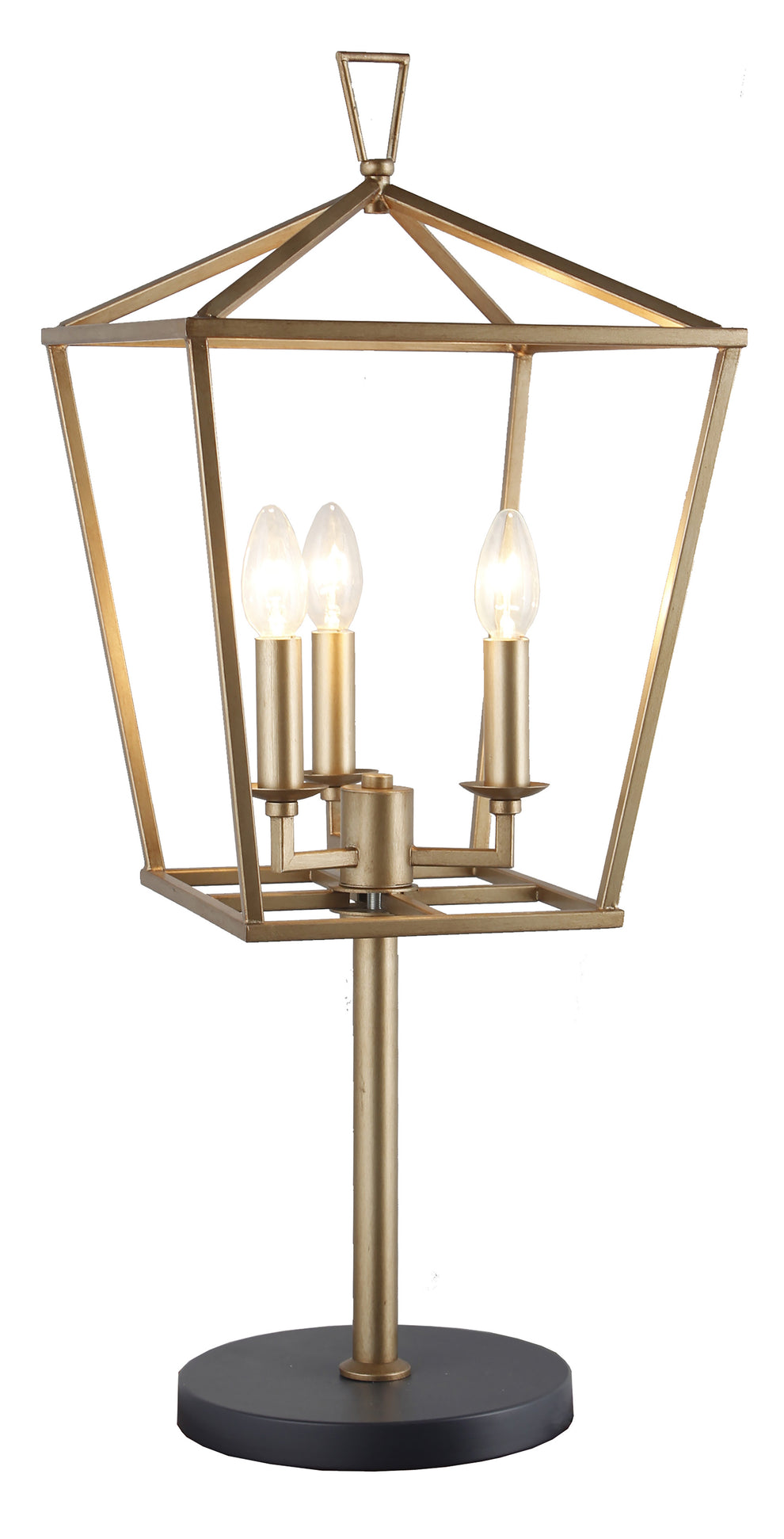 Black Iron Three Light Bedside Table Lamp By Homeroots | Table Lamps | Modishstore - 3