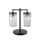 Black Iron Two Light Cylinder Bedside Table Lamp With Clear Cylinder Shade By Homeroots | Table Lamps | Modishstore - 3