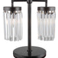 Black Iron Two Light Cylinder Bedside Table Lamp With Clear Cylinder Shade By Homeroots | Table Lamps | Modishstore - 1