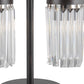 Black Iron Two Light Cylinder Bedside Table Lamp With Clear Cylinder Shade By Homeroots | Table Lamps | Modishstore - 4