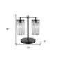 Black Iron Two Light Cylinder Bedside Table Lamp With Clear Cylinder Shade By Homeroots | Table Lamps | Modishstore - 5