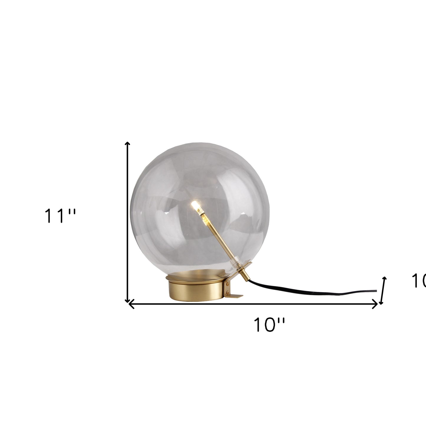 Brass Metal Globe Table Lamp By Homeroots | Table Lamps | Modishstore - 3