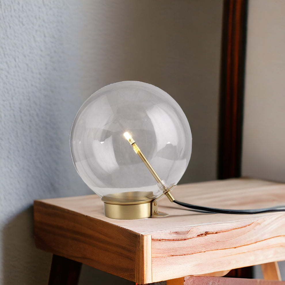 Brass Metal Globe Table Lamp By Homeroots | Table Lamps | Modishstore - 4
