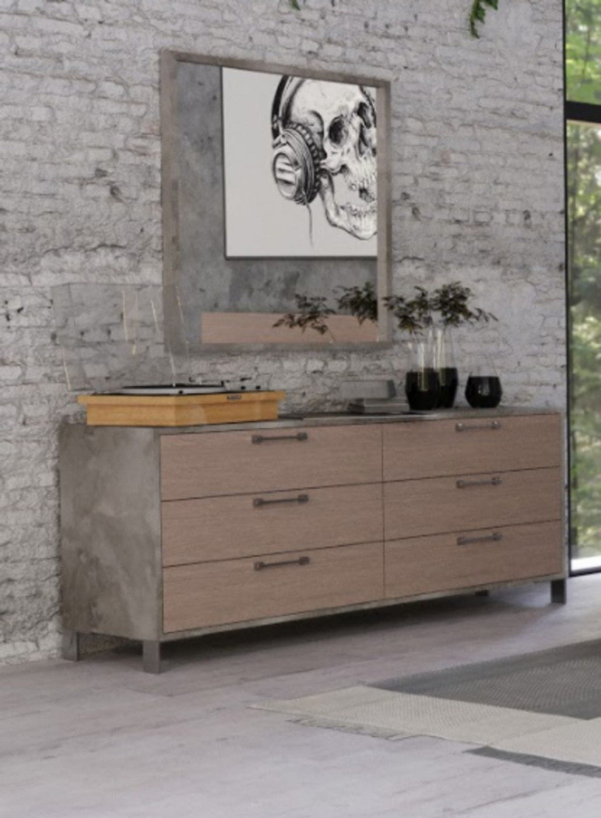 Homeroots 64" Brown Oak Grey Solid And Manufactured Wood Six Drawer Dresser Homeroots 64" Brown Oak Grey Solid And Manufactured Wood Six Drawer Dresser