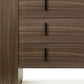 Walnut Marble Solid And Manufactured Wood Three Drawer Dresser By Homeroots | Dressers | Modishstore - 4