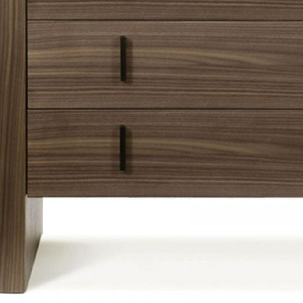 Walnut Marble Solid And Manufactured Wood Three Drawer Dresser By Homeroots | Dressers | Modishstore - 6