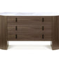 Walnut Marble Solid And Manufactured Wood Three Drawer Dresser By Homeroots | Dressers | Modishstore - 1