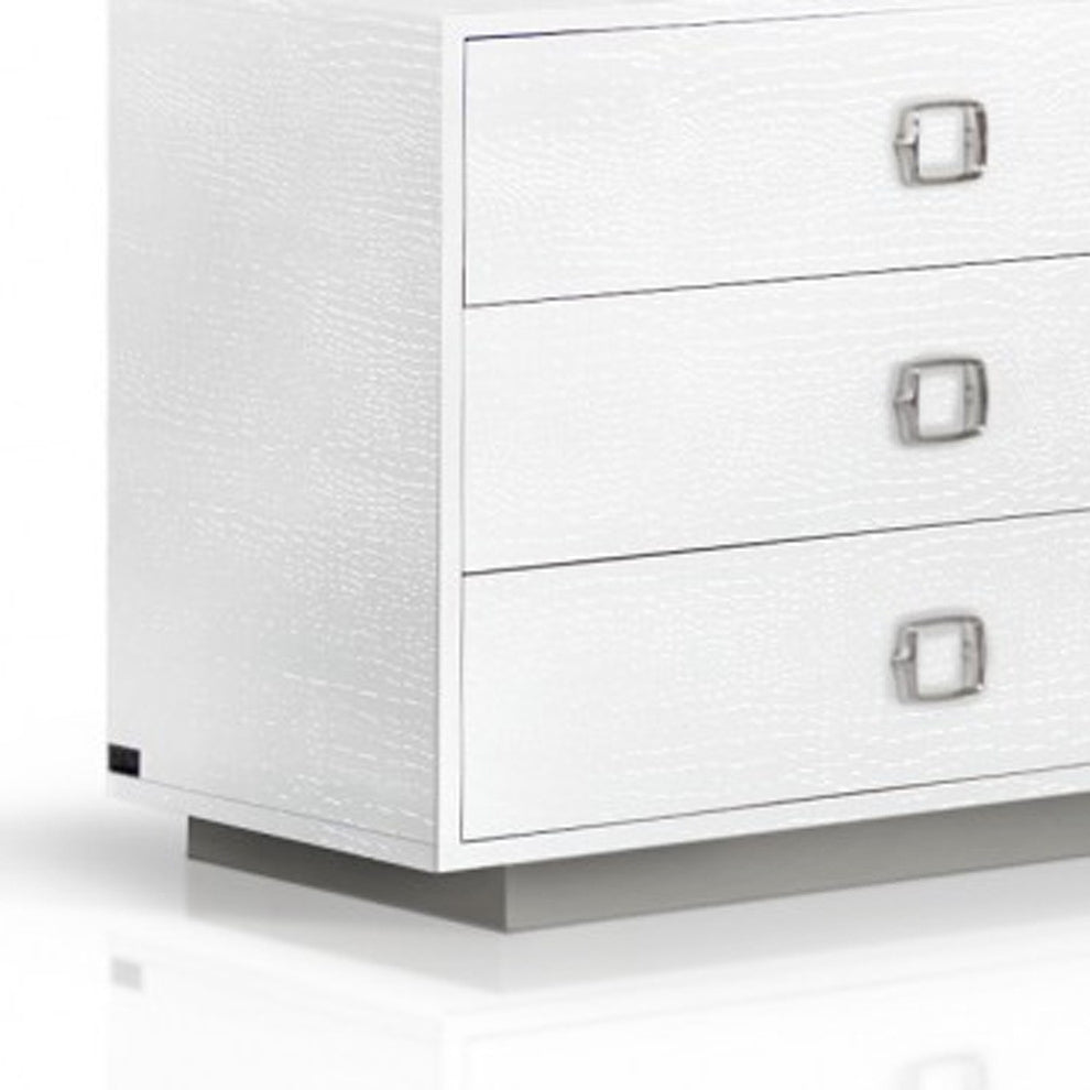 White Solid And Manufactured Wood Six Drawer Dresser By Homeroots | Dressers | Modishstore - 4