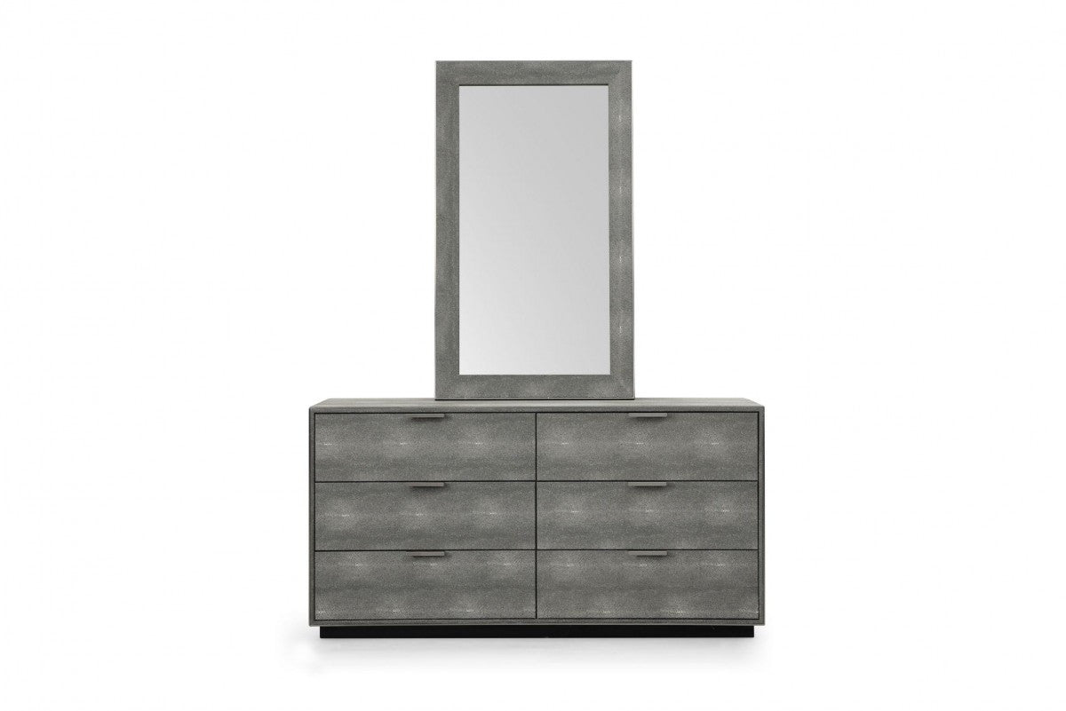 Grey Solid And Manufactured Wood Six Drawer Double Dresser By Homeroots | Dressers | Modishstore - 2