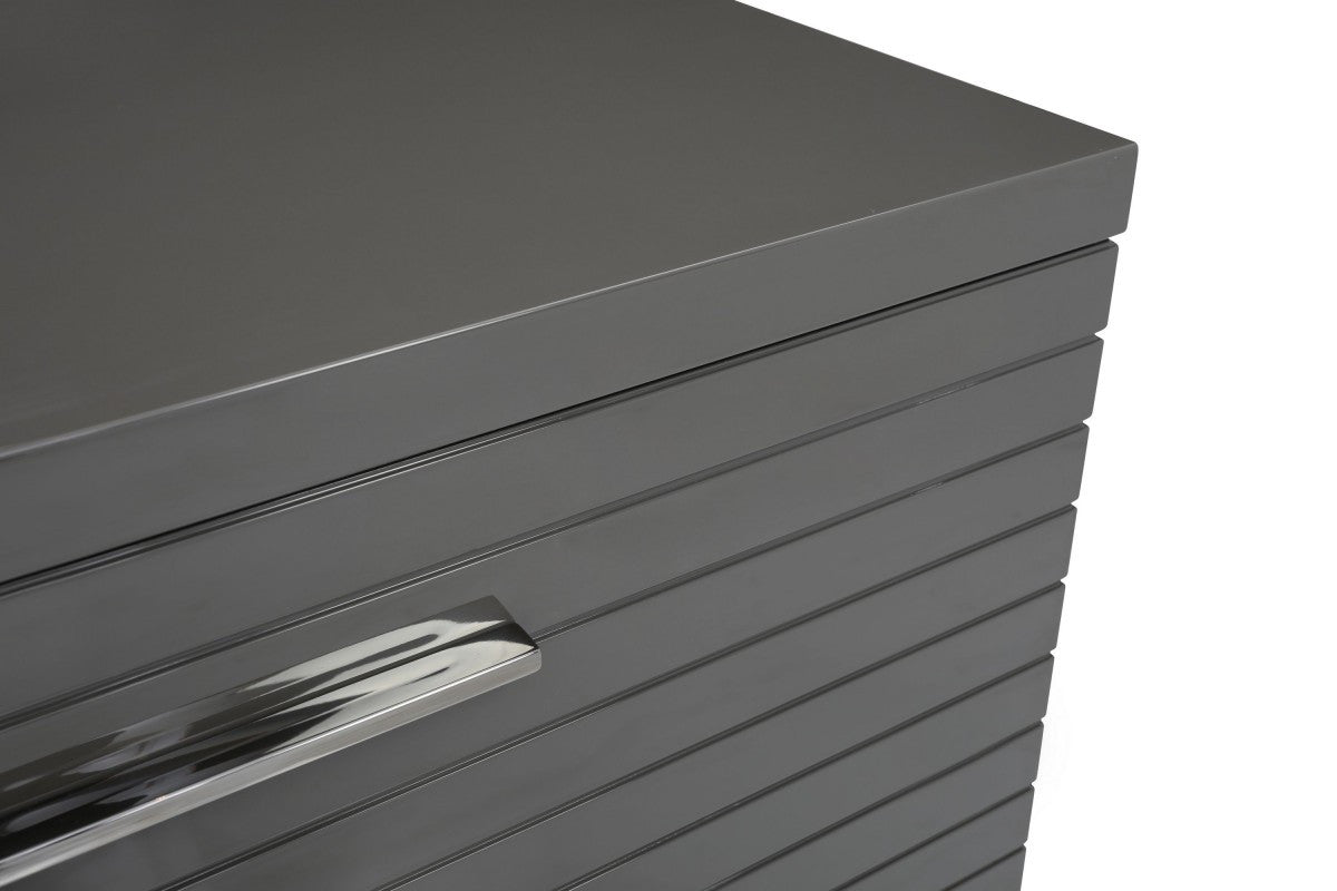 Grey Solid And Manufactured Wood Six Drawer Dresser By Homeroots | Dressers | Modishstore - 4