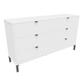 White and Black Six Drawer Double Dresser By Homeroots | Dressers | Modishstore - 1