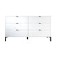 White and Black Six Drawer Double Dresser By Homeroots | Dressers | Modishstore - 5