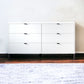 White and Black Six Drawer Double Dresser By Homeroots | Dressers | Modishstore - 3