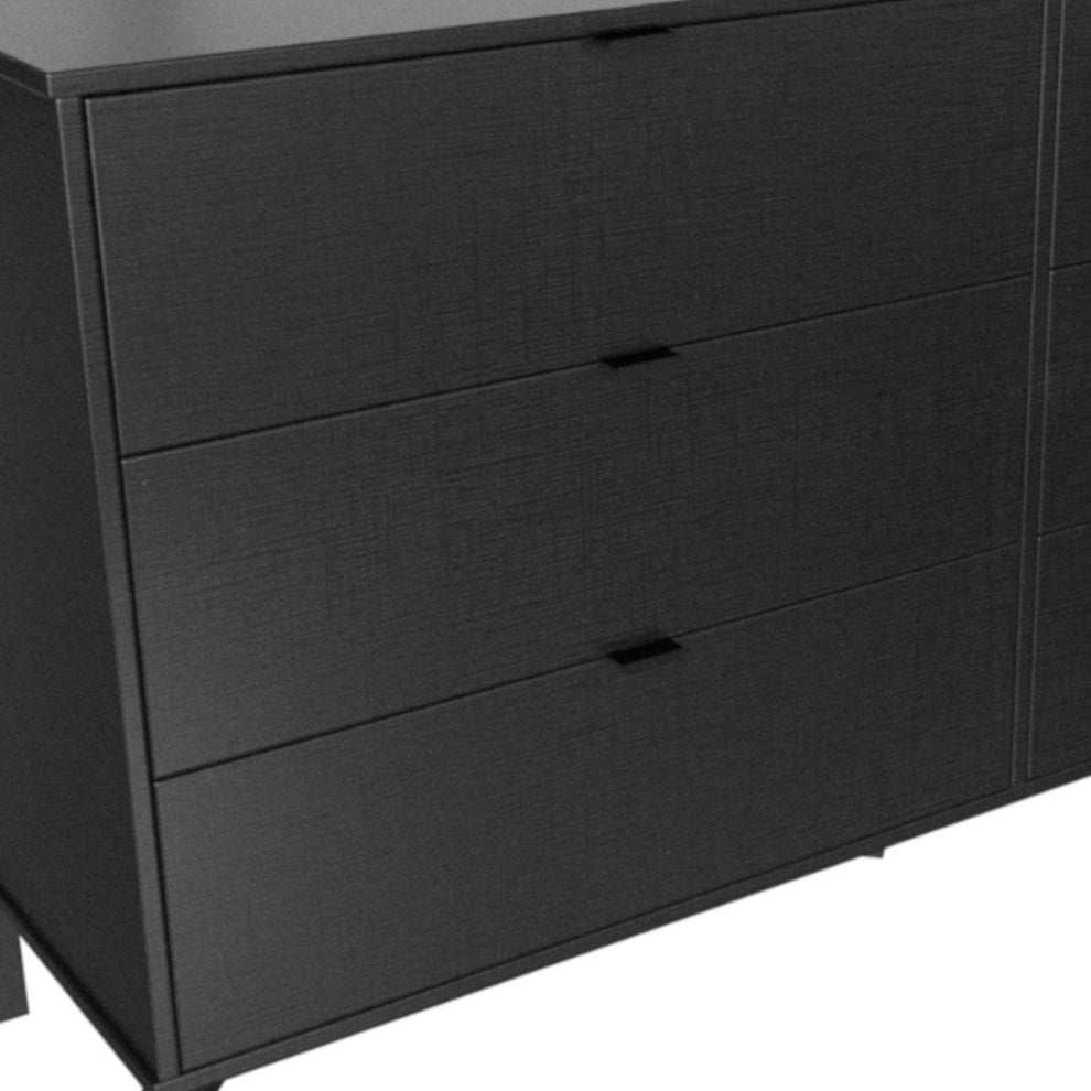 Black Charcoal Six Drawer Double Dresser By Homeroots | Dressers | Modishstore - 6