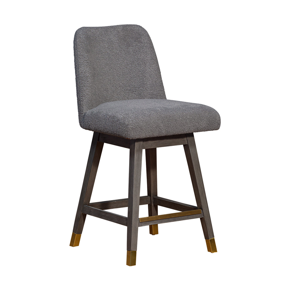 Gray Solid Wood Swivel Bar Chair By Homeroots | Bar Stools | Modishstore - 6
