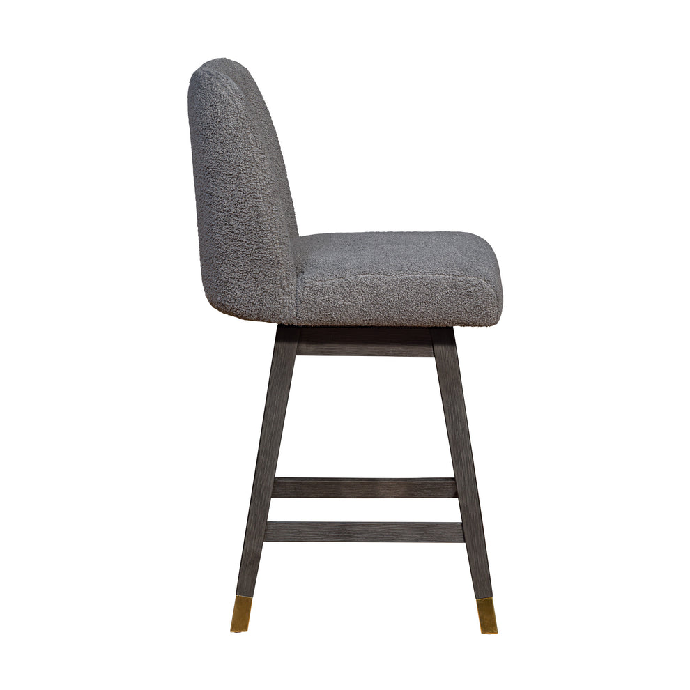 Gray Solid Wood Swivel Bar Chair By Homeroots | Bar Stools | Modishstore - 4