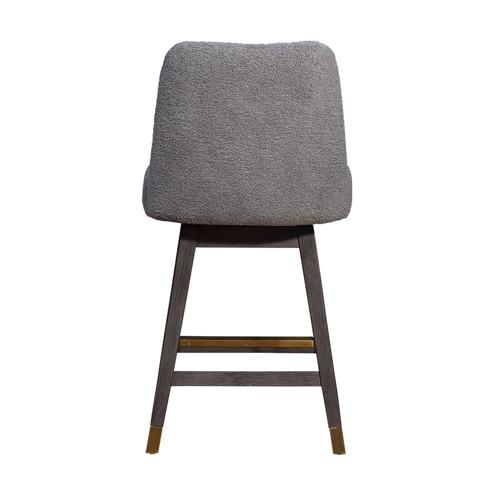 Gray Solid Wood Swivel Bar Chair By Homeroots | Bar Stools | Modishstore - 5