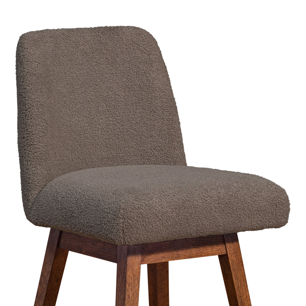 Taupe and Brown Solid Wood Counter Height Swivel Bar Chair By Homeroots | Bar Stools | Modishstore - 8